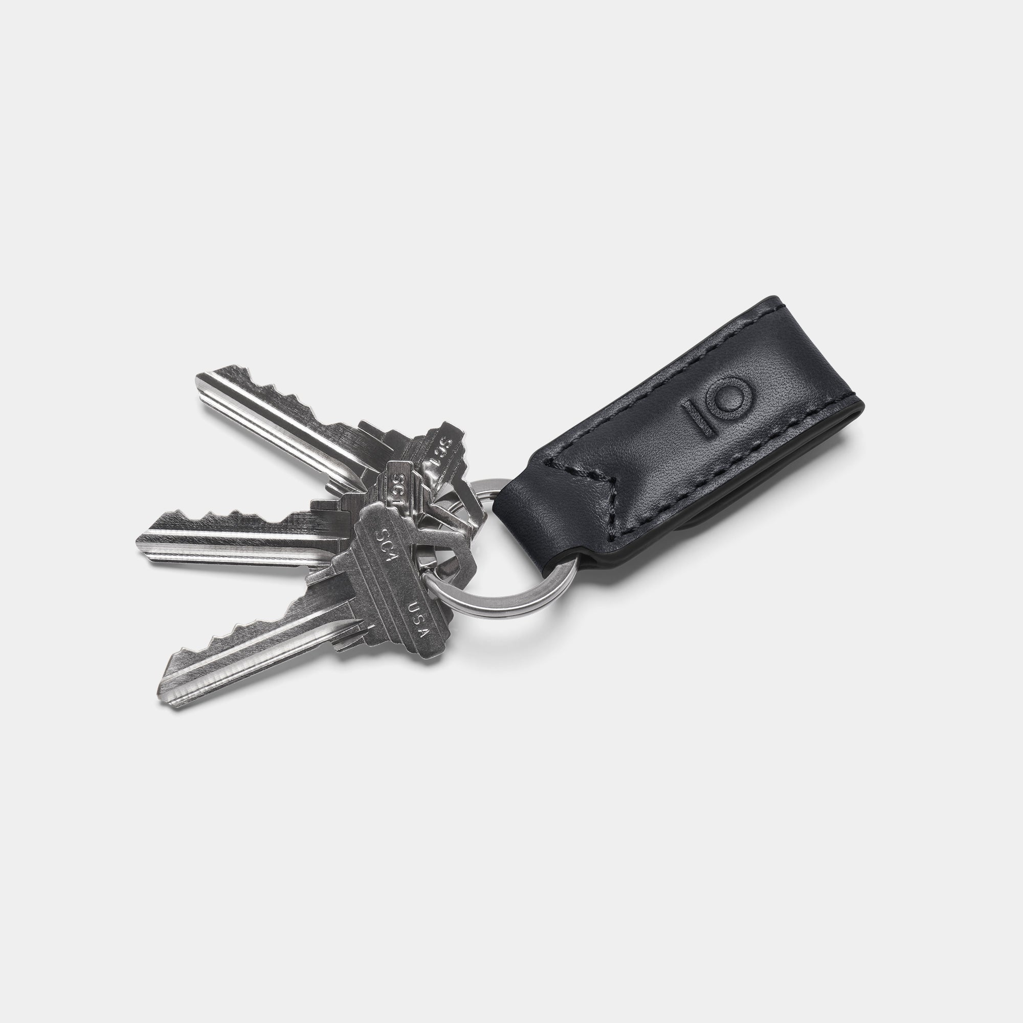 Leather Key Ring with Magnetic Clip – Black | Stuart & Lau