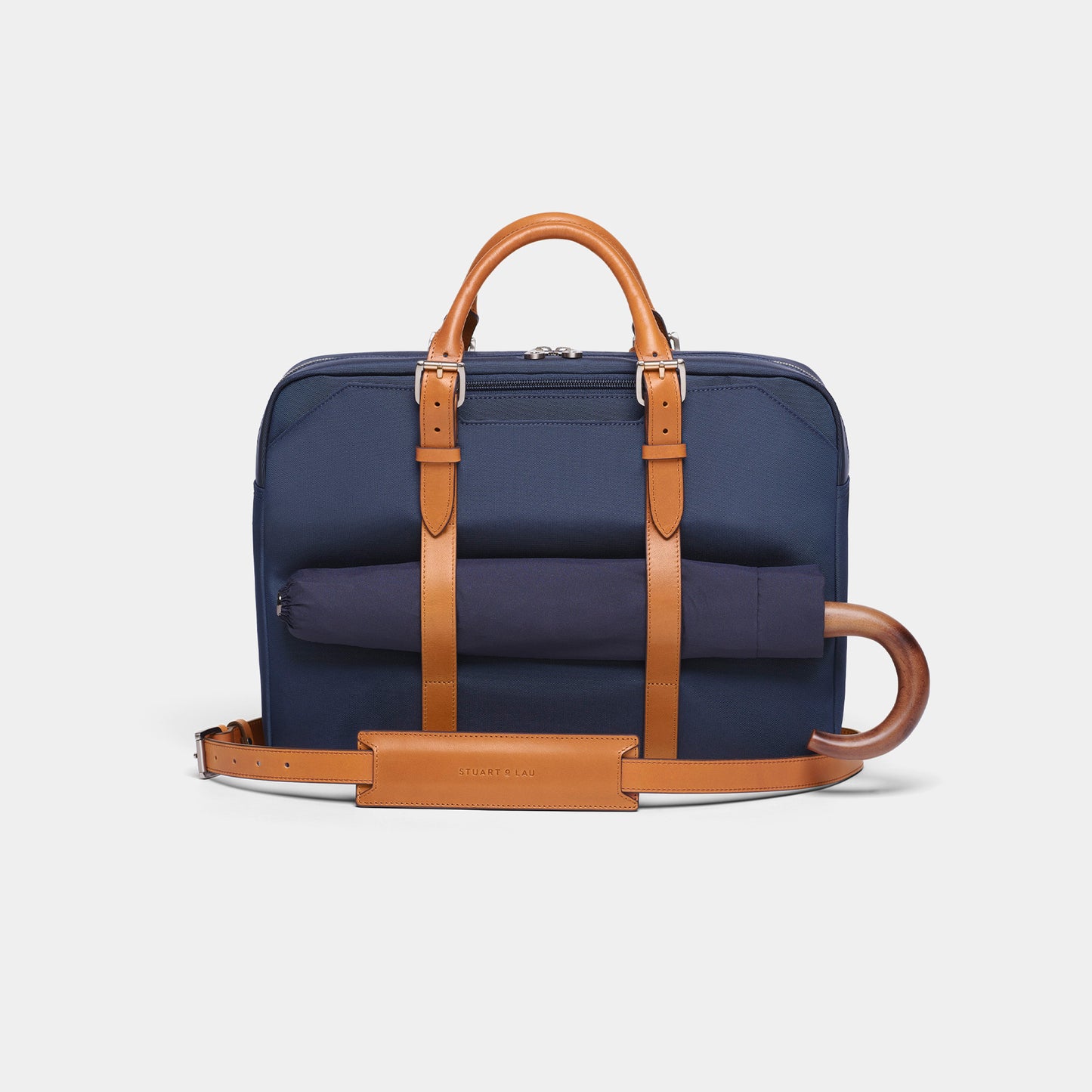 Cary Briefcase - Single - Navy and Tan