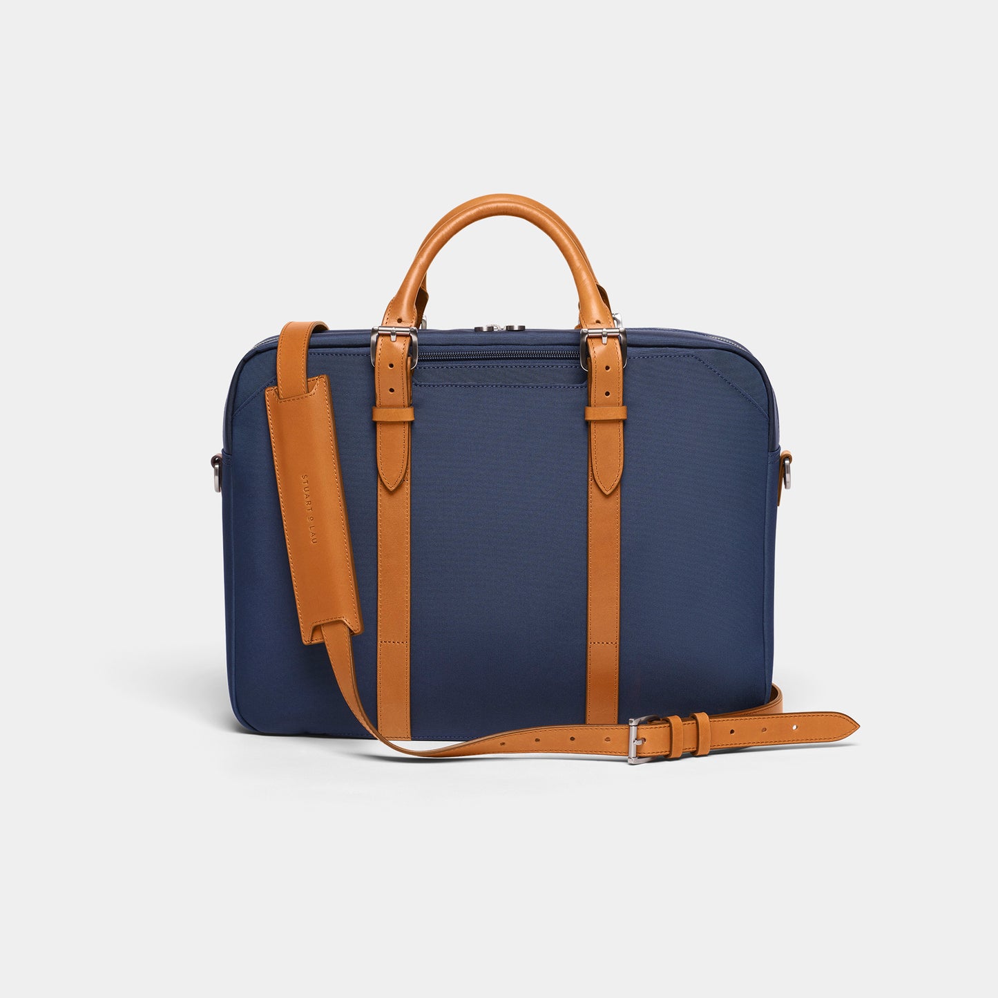 Cary Briefcase - Single - Navy and Tan