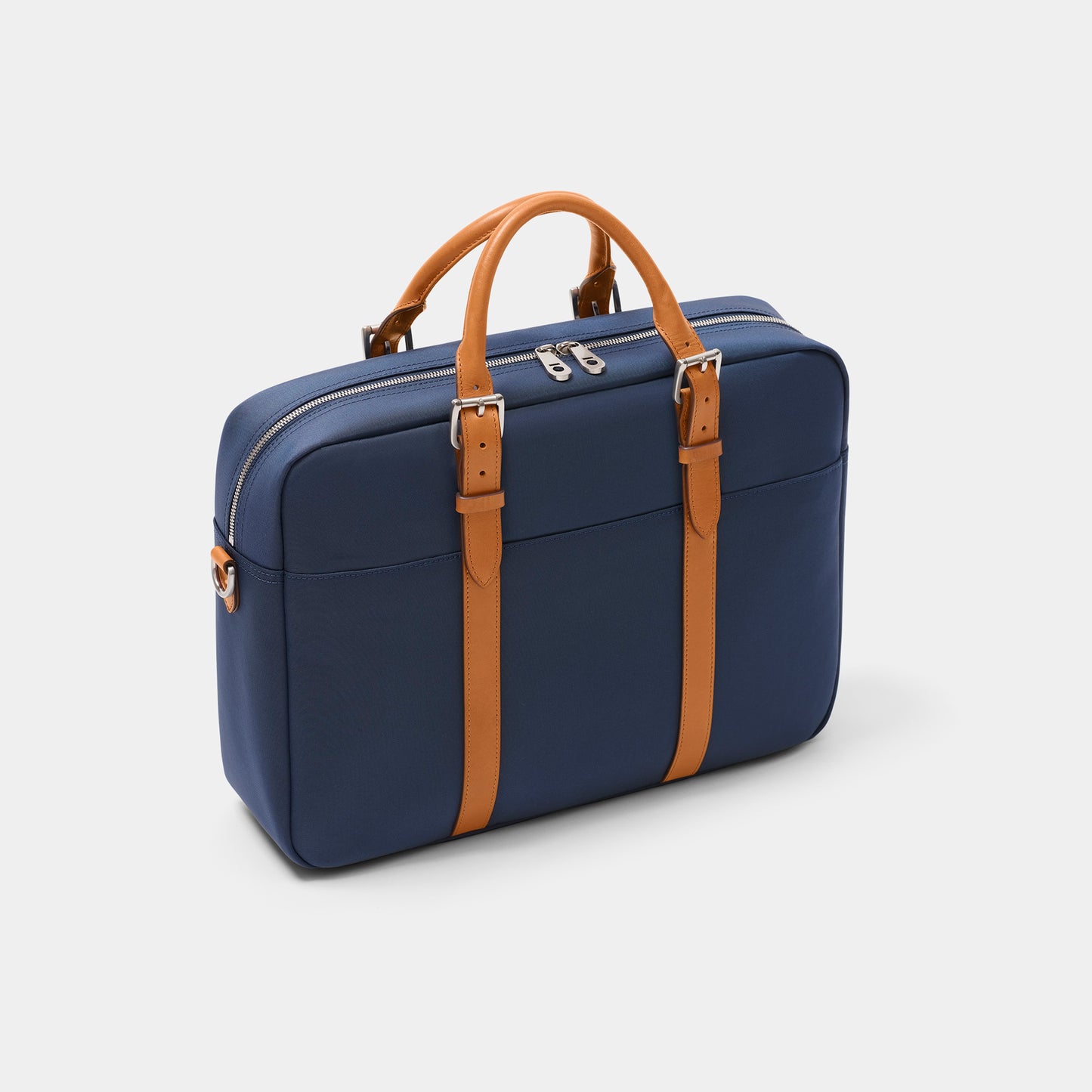 Cary Briefcase - Single - Navy and Tan