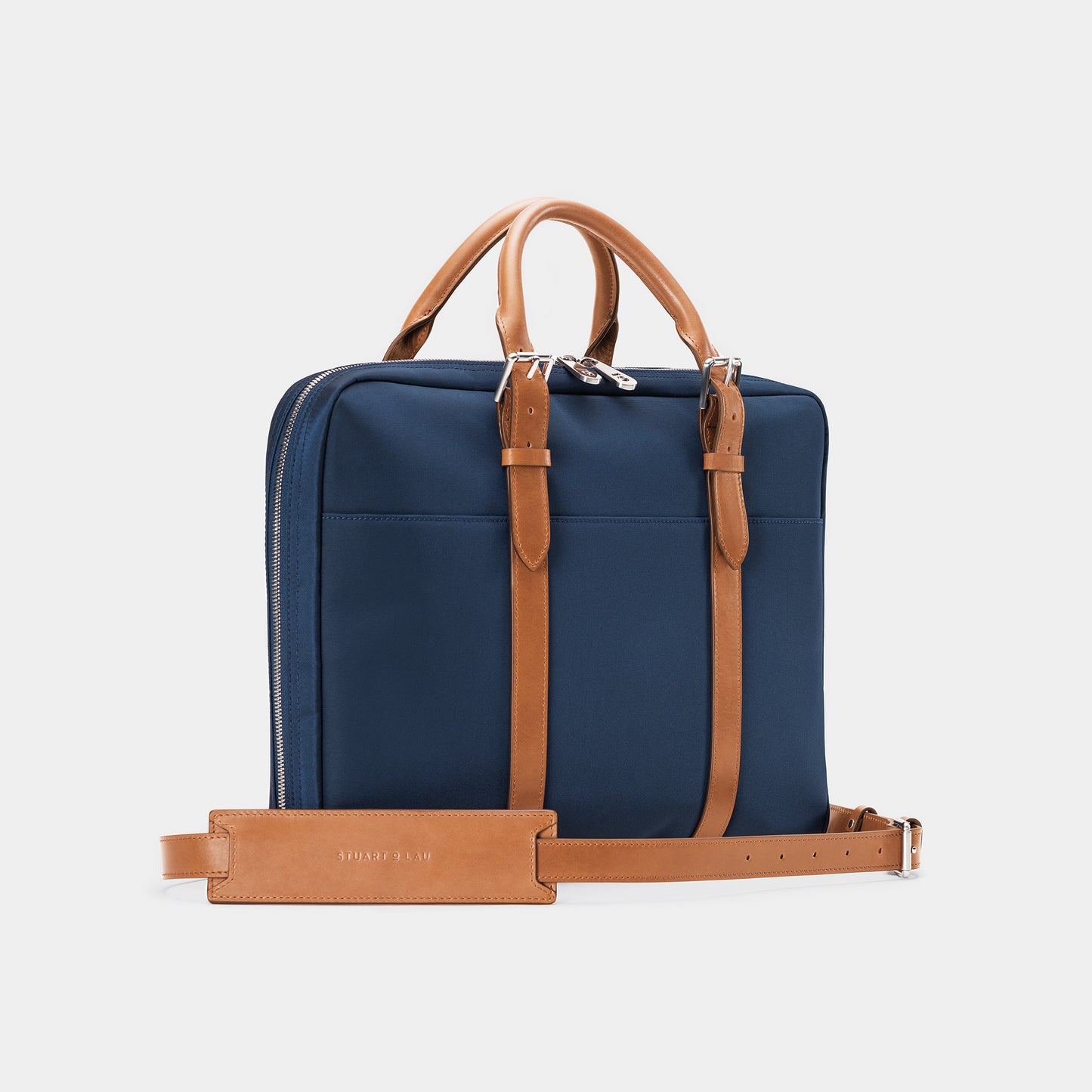 Cary Briefcase - Gen 2 - Slim - Navy and Tan