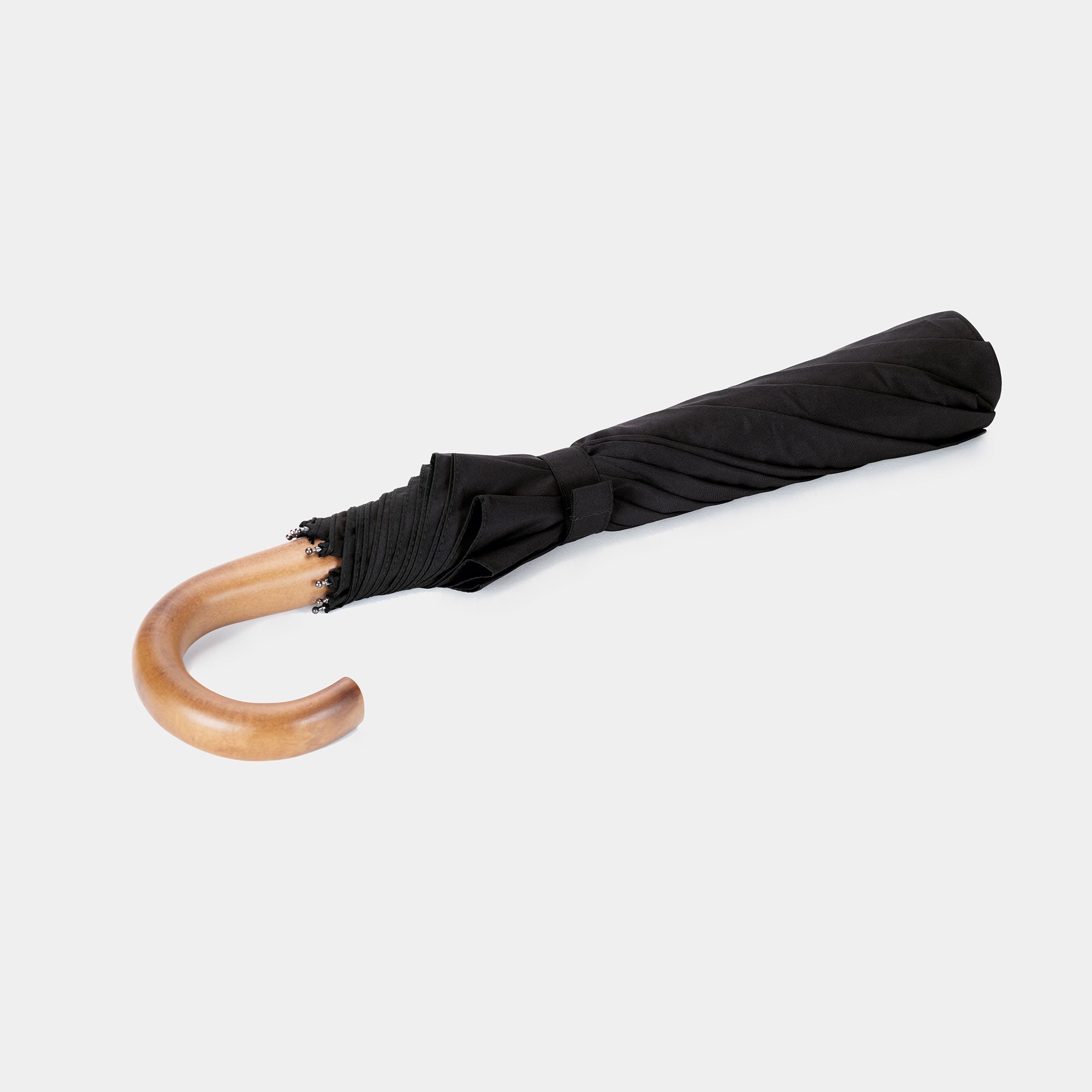 Fox Umbrellas | Maple Crook Telescopic Umbrella - Black | Stuart & Lau