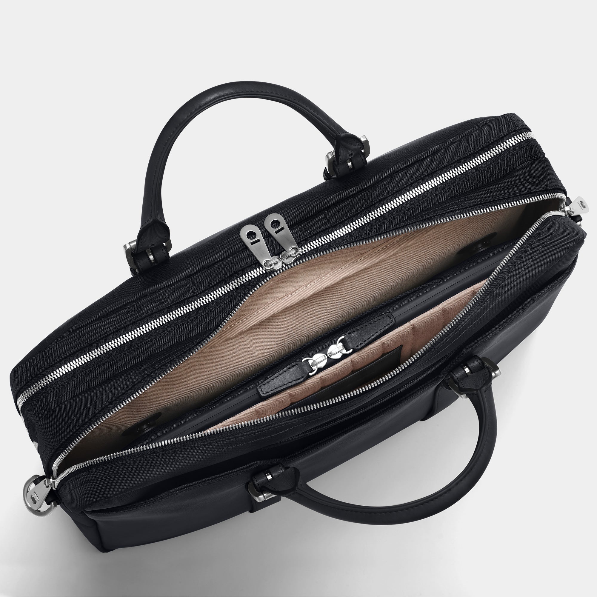 The Cary Double – Men's Waterproof Briefcase, Black | S&L
