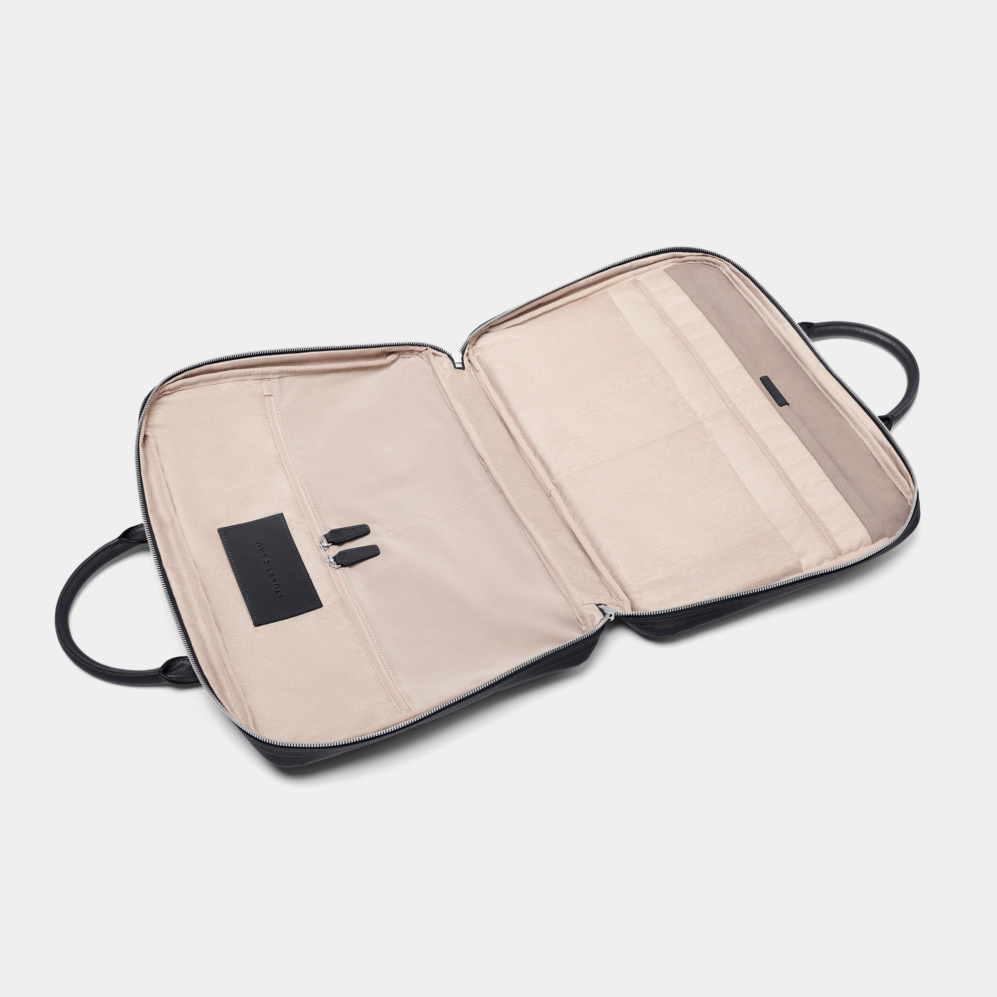 Cary Briefcase – Slim Model, Black | Stuart & Lau