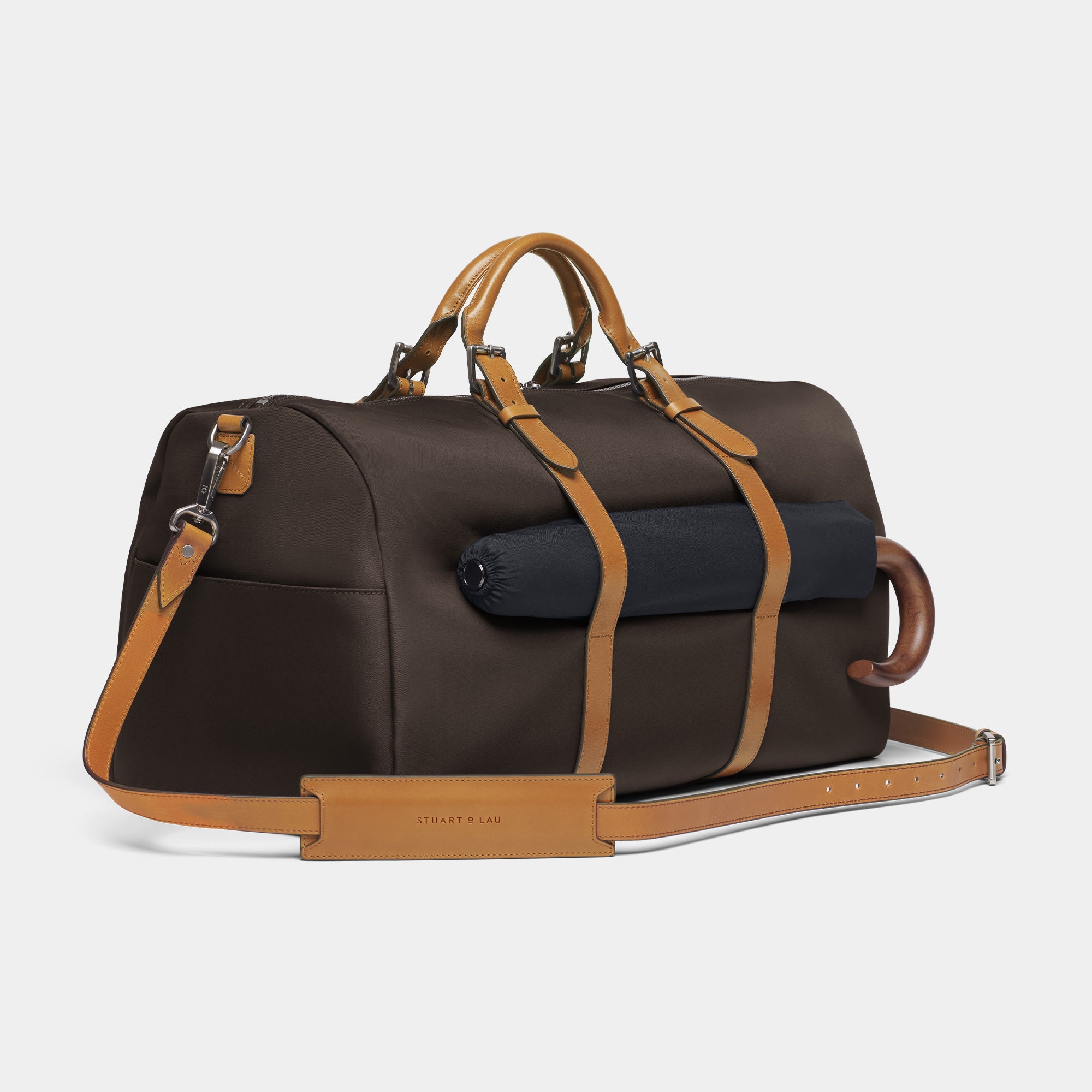 Stuart & Lau | The Monaco - Men's Weekender Bag - Espresso and Tan