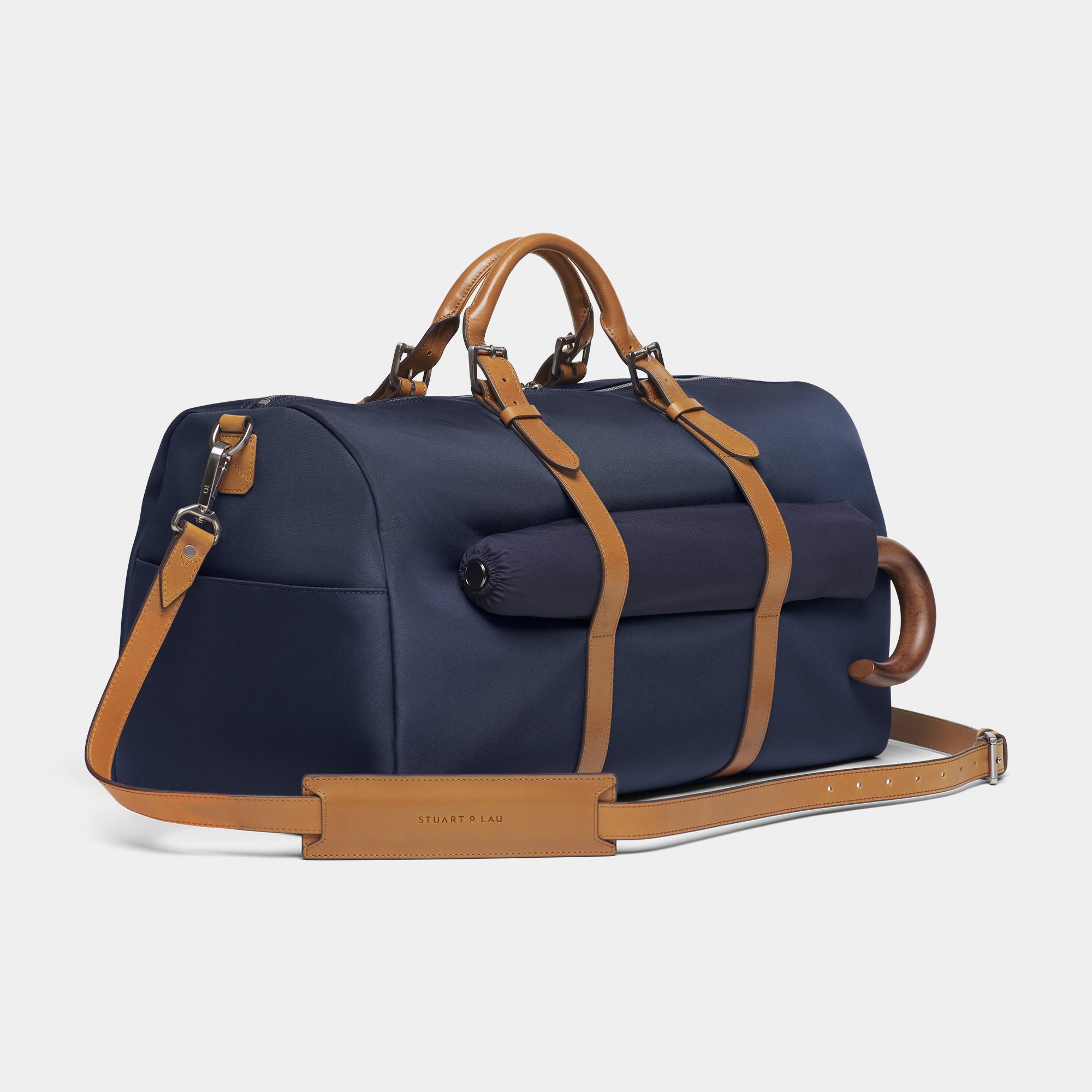 Fox Umbrellas | Maple Crook Telescopic Umbrella - Navy | Stuart & Lau